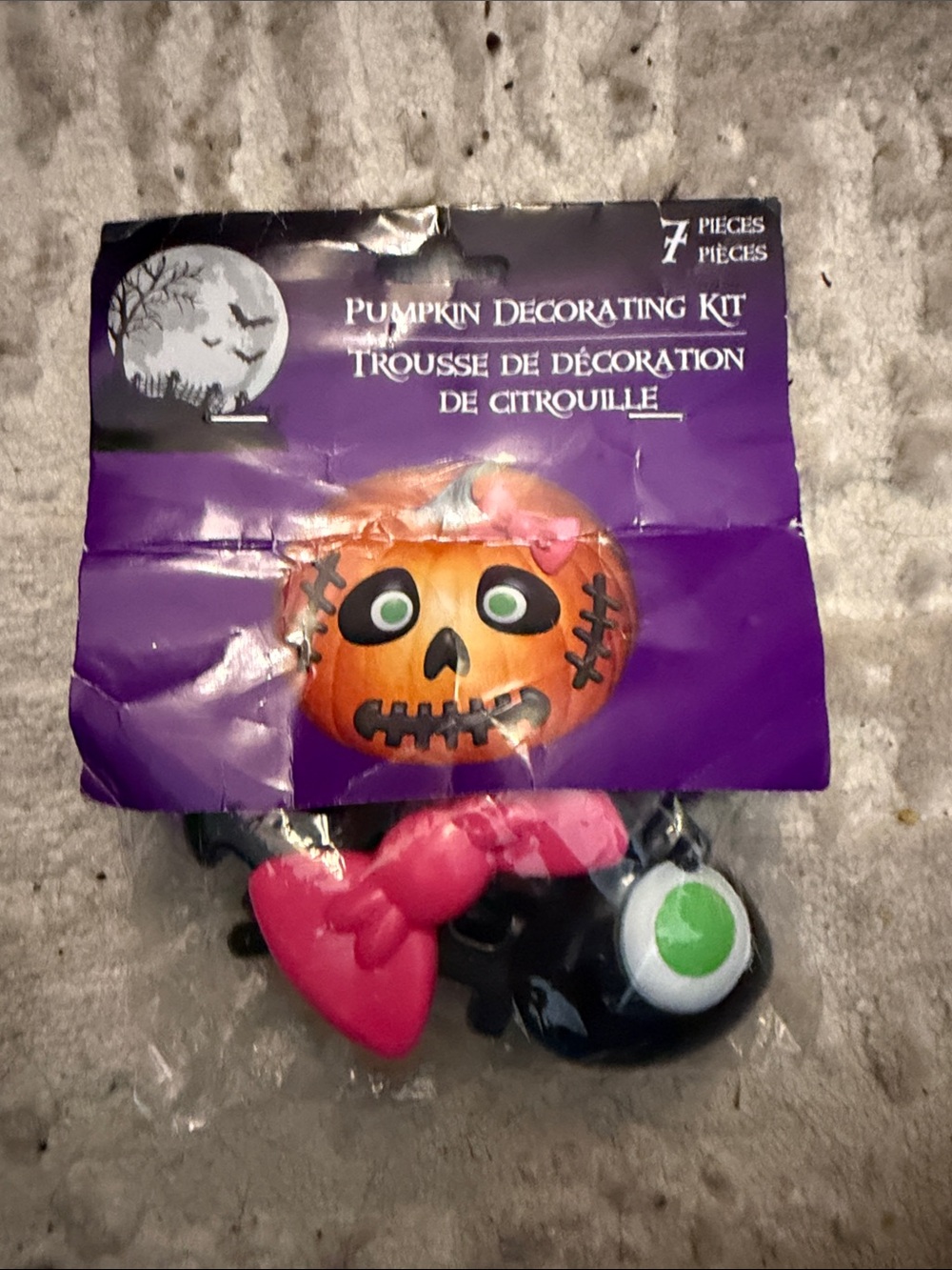 Pumpkin Decorating Kit - Pink & Black Kids Halloween Accessories